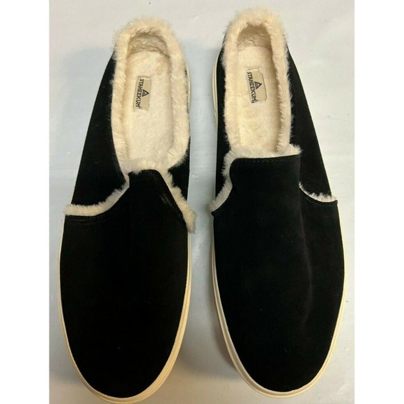 Staheekum Women's Camp Mule Sneaker Genuine Leather Fur Suede Slip On BLACK - Picture 1 of 3